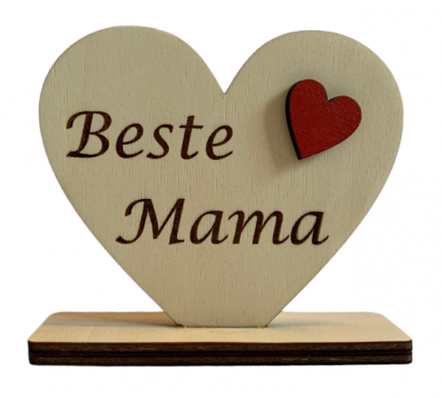Herz aus Holz gelasert "Beste Mama".